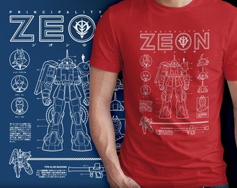 Zaku -394- Anime T-shirt: Zeon Gundam Retro Mecha Tee