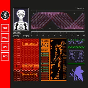 Evangelion Interface 01 | eva01 svg, plik wektorowy, wektor neon genesis evangelion, jednostka eva 01 pdf, Shinji eps, png, svg, pobieranie cyfrowe