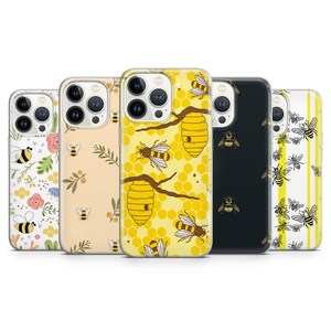 Bees pattern art Phone Case Colourful Cover for iPhone 15 14Pro, 13, 12, 11, XR, 7, Samsung S23, S24, S23FE, A53, A15, A55, Pixel 7, 6A,7A 8