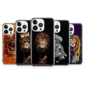 Lion Wild Animal Phone Case Jungle King Cover for iPhone 15, 14Pro, 13, 12, 11, 7 Samsung S23, S24, S23FE, A53, A25, A15, Pixel 7, 6A 7A, 8