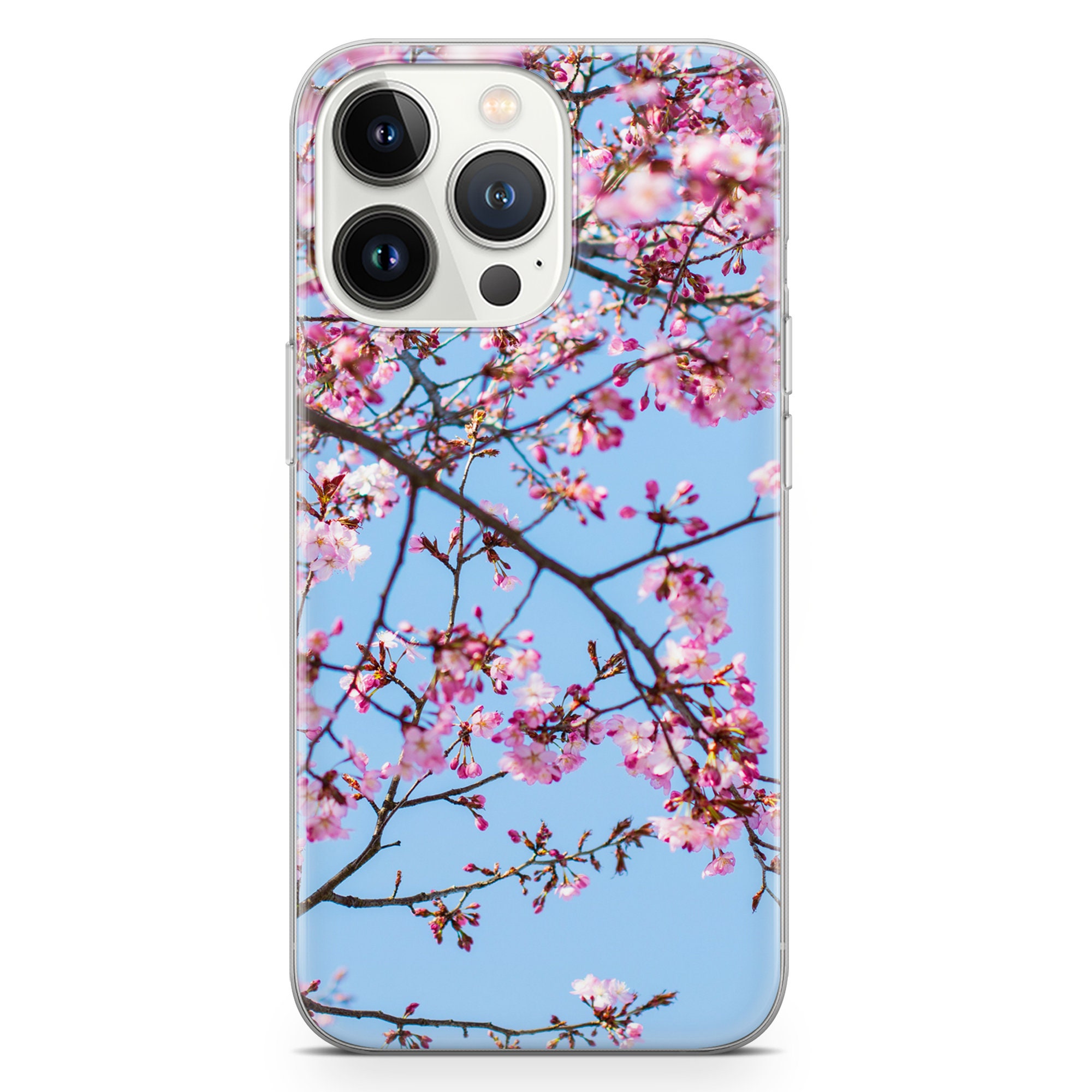 Cherry Blossom Phone Case Japanese Sakura Tree Cover for iPhone 16 15