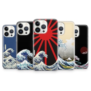 Great Wave Of Kanagawa Phone Case Art Cover for iPhone 16 15 14, 14, 13, 12, 11, 7 Samsung S23, S24, S23FE, A54, A34 ,A15,A55, Pixel 7, 8, 9