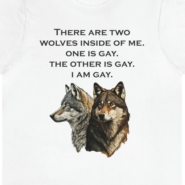 Two Wolves Meme T-Shirt, Funny LGBT Shirt, Gen Z T-Shirt