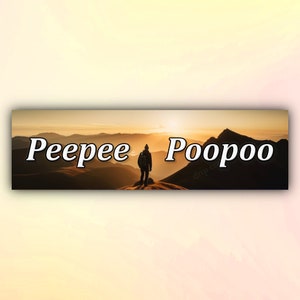 Funny Bumper Sticker "Peepee Poopoo", Meme Car Stickers, Gen Z Car Decal