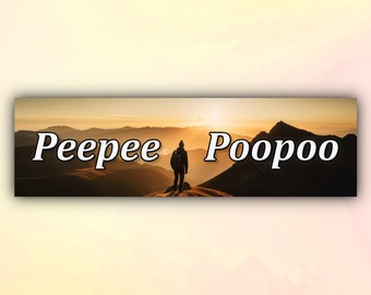 Funny Bumper Sticker "Peepee Poopoo", Meme Car Stickers, Gen Z Car Decal