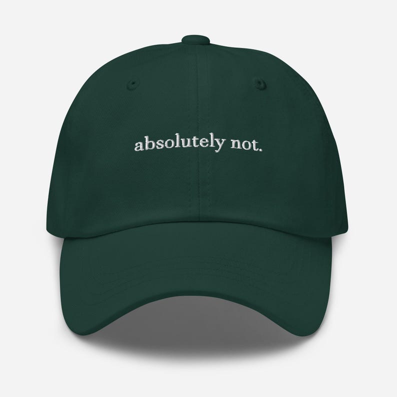 Embroidered Dad Hat "absolutely not.", Funny Hats, Meme Baseball Cap
