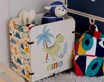 Animal Toy Organizer with Wheels | FSC-Certified Birch Plywood | Montessori Playroom Storage