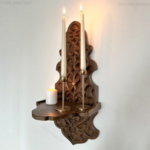 Wall Candle Holder, Ornate Wall Shelf, French Decor Ornate Shelf, Wall Sconce Shelf, Antique Lamp Holder, Antique Shelf, Carved Wall Shelf