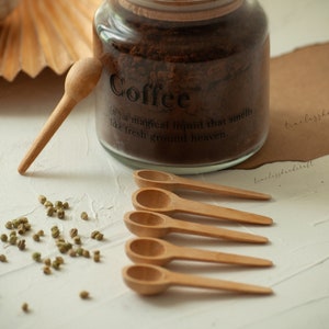Mini Wooden Spoons for Honey, Jam, Spices | 12 pieces | Coffee Spoon | Mini Bamboo Wooden Spoon | Kitchen Organization