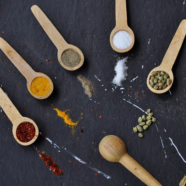 Mini Wooden Spoons | 12 pieces | Wood Spice Spoon | Mini Wood Sugar Spoon | Honey Spoon | Mini Bamboo Wooden Spoon For Spice | Jam Spoon