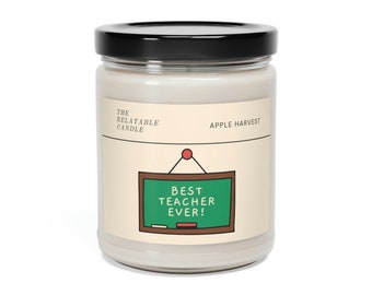 Teacher: Best Teacher Ever Inspire Gift Education School Present Candle Scented Soy Candle, 9oz