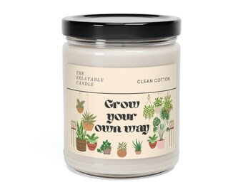 Plants: Grow Your Own Way Present Candle Scented Soy Candle, 9oz