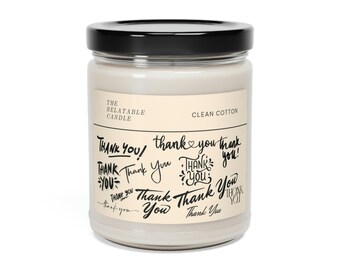 Thank You Gift Appreciation Many Thanks Eco Friendly, Non Toxic, Thoughtful Gift Candle Scented Soy Candle, 9oz