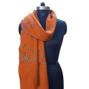 Vintage Cashmere Shawl: Hand-Embroidered Wool Wrap