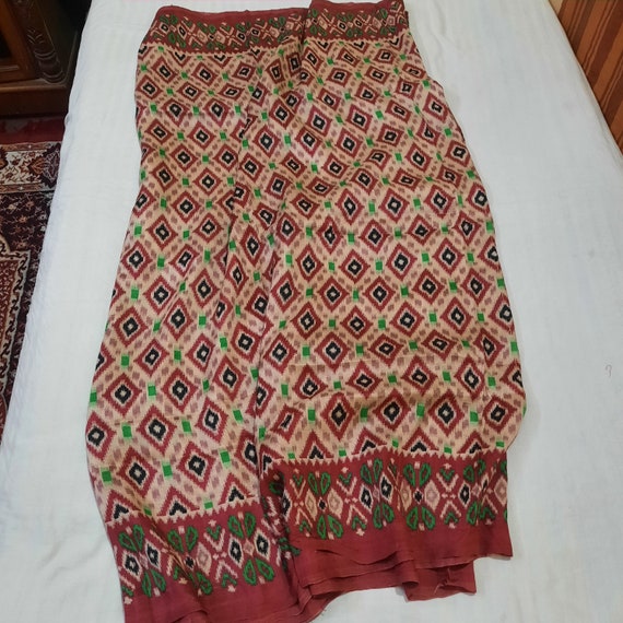 Vintage Patola ikat Silk Saree, Pure Silk Saree, … - image 9