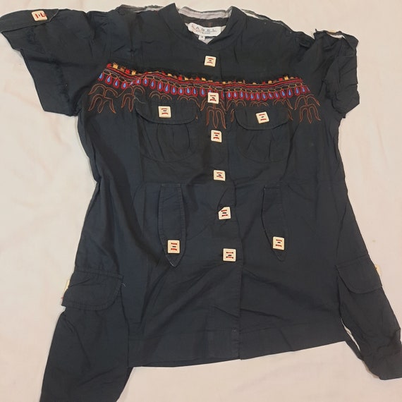 Vintage top dress cotton dress indian designer ri… - image 1