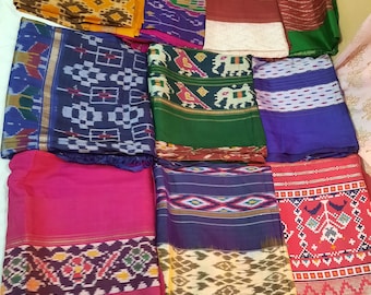 vintage patola  saree lot 10 saree/ 5 yard saree lot silk saree lot swing projects saree defective sari lot total 50 yard craft silk fabric