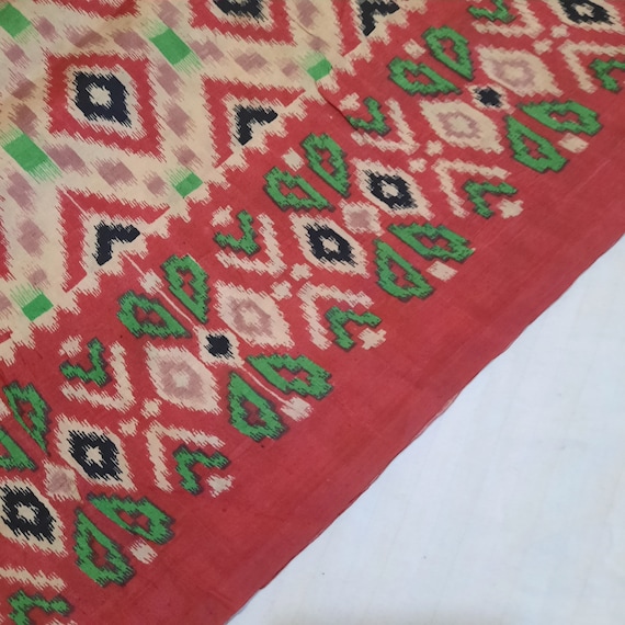 Vintage Patola ikat Silk Saree, Pure Silk Saree, … - image 1