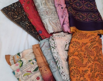 kantha work vintage saree lot 10 saree/sari lot 5 yard saree lot silk saree lot swing projects saree defective sari lot 50 yard craft fabric