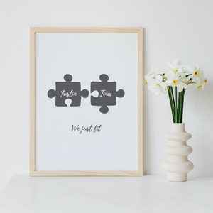 Puzzle, regalo romantico, stampa personalizzata, stampa personalizzata, arte della parete personalizzata, anniversario