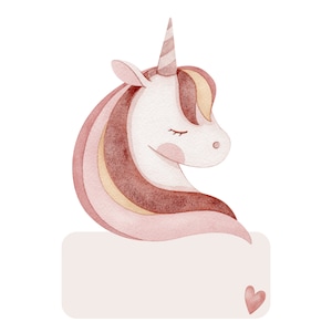 Tema nascita unicorno, regalo unicorno per bambini, grafico per bambini premium in Aludibond 2d