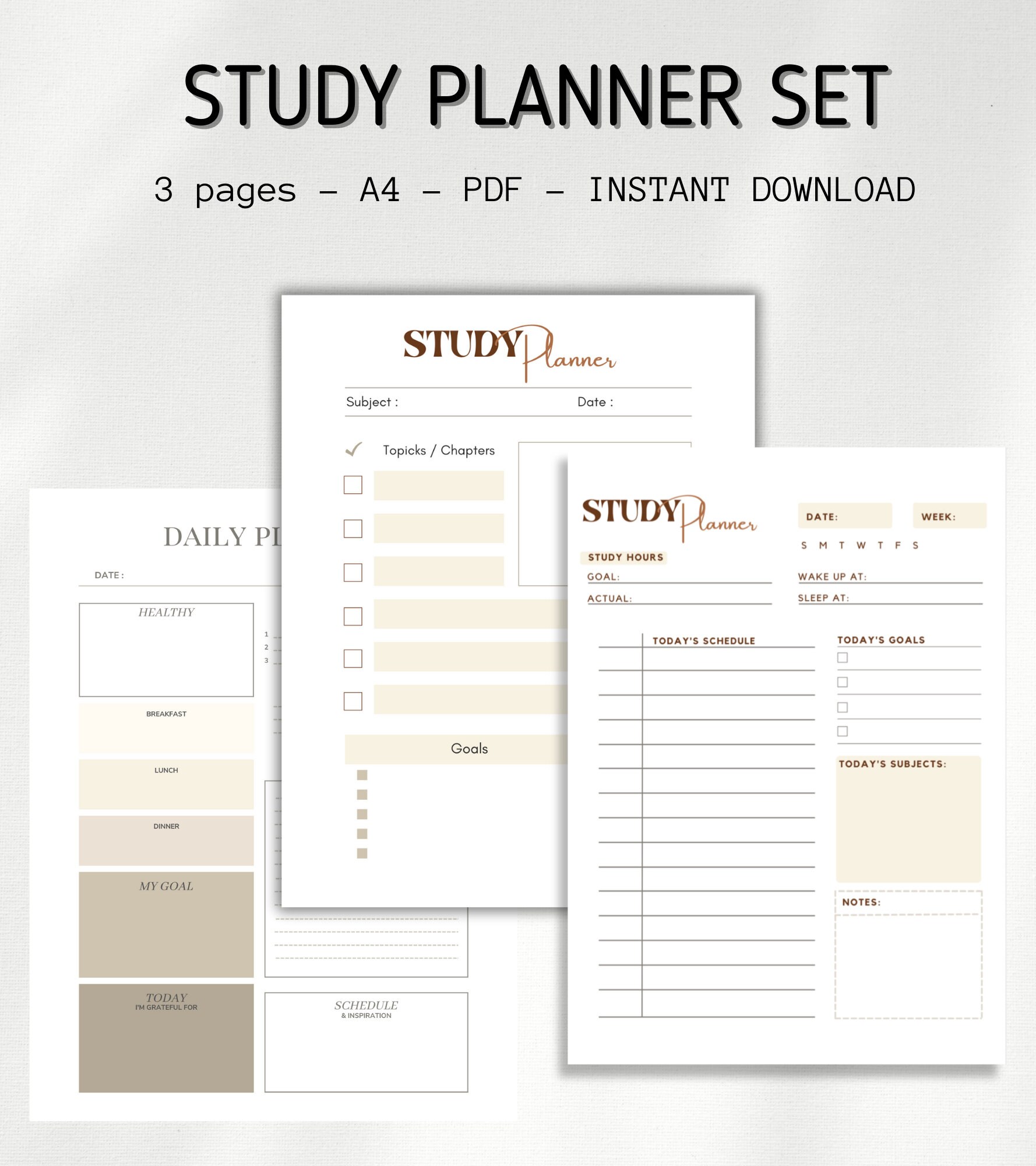 STUDY PLANNER SET - Etsy