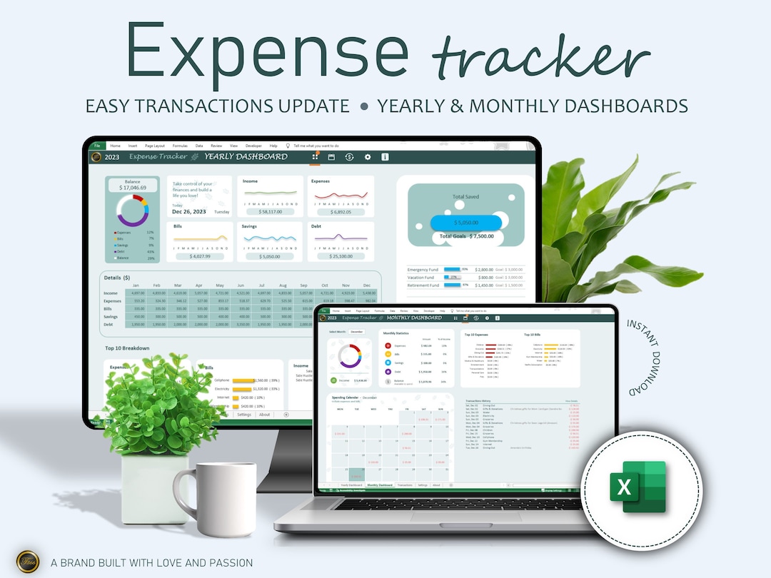 Expense Tracker, Expense Template, Expense Spreadsheet, Spending