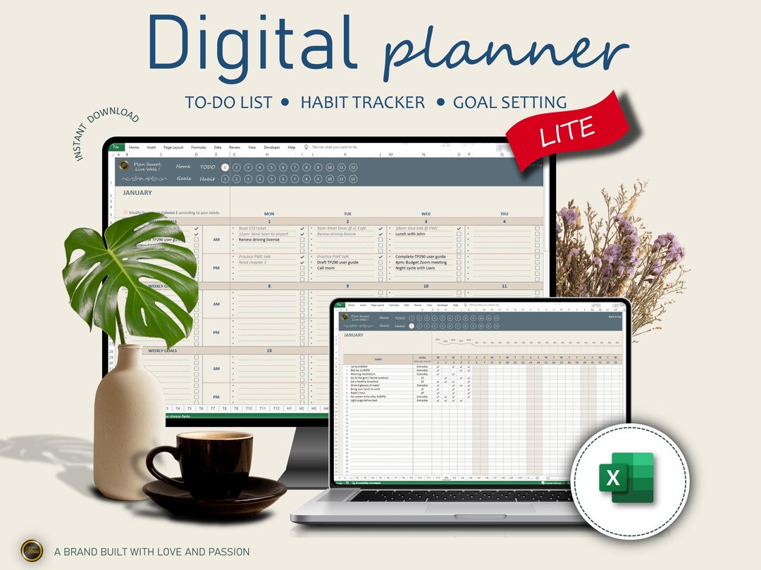 Digital Planner, Daily to Do List, Task List, Task Tracker, Habit ...