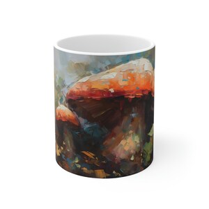 Impressionism Mushroom Mug 11oz Coffee Mug Tea Mug Nature Mug Floral Mug Aesthetic