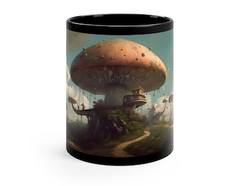 Surrealismo Seta Taza 11oz Taza de café Taza de té Taza de naturaleza Taza floral Estética