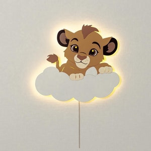 Gift for baby Lion Night Light for Kids Room – Cute Wall Lamp for Nursery, Baby Room Decor, Animal Wall Light