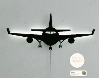 Lampe avion pour bébé, appliques murales de chambre d'enfant, lumière d'avion, décoration de chambre d'enfant, applique murale pour enfants, veilleuse d'avion, lumières LED