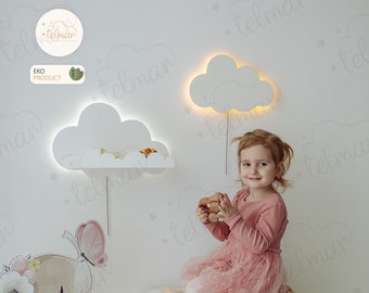 Nursery shelves Night light, Nursery Decor, Baby nursery decor, Baby Cloud Decor, Cloud Room Decor, Baby Gift