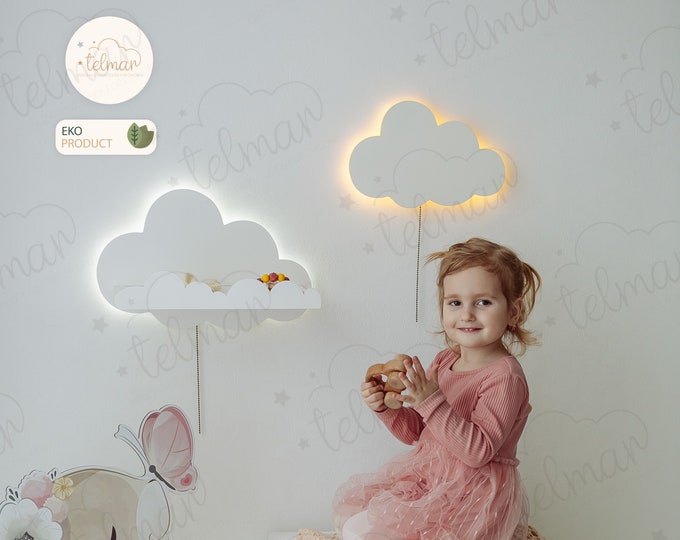 Nursery shelves Night light, Nursery Decor, Baby nursery decor, Baby Cloud Decor, Cloud Room Decor, Baby Gift