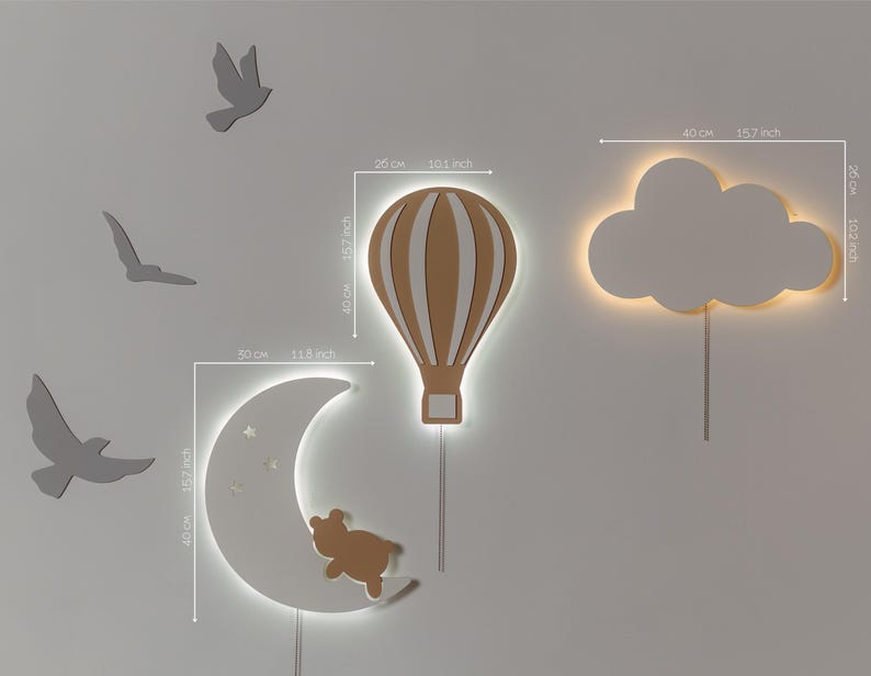 Led Night Light, Cloud Nursery Wall Light, Cloud Light, Cloud Night Light, Baby Room Decor, Christmas Gift, Baby Night Light, Gift For Kids image 3