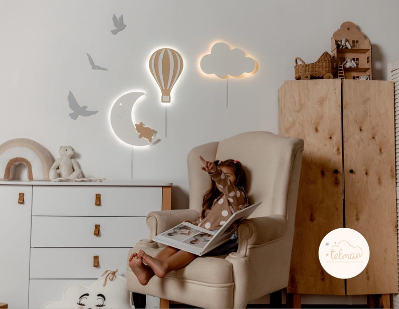 Led Night Light, Cloud Nursery Wall Light, Cloud Light, Cloud Night Light, Baby Room Decor, Christmas Gift, Baby Night Light, Gift For Kids image 5