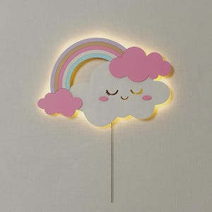 Rainbow Night Light - Nursery wall light - Soft LED Glow - Nursery Decor - Wooden Rainbow Lamp - Baby Gift