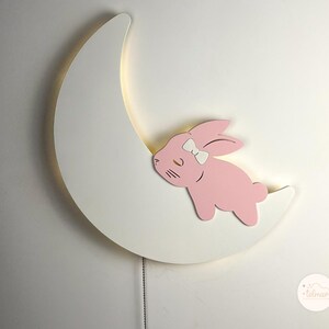 Bunny on the Moon – Soft LED Lamp for Kids' Room, Nursery, or Baby’s Bedroom, Night Light for baby Cute Sleep Aid and Newborn Gift image 4