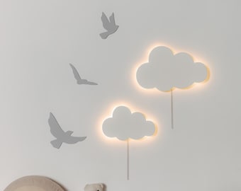 Cloud Nursery Wall Light, Cloud wall lamp, Baby Room Decor, Christmas Gift, Baby Night Light, Led Night Light, Gift For Kids