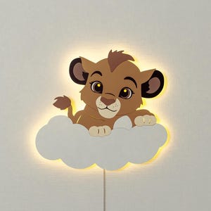 Lion Night Light for Kids Room – Cute Wall Lamp for Nursery, Baby Room Decor, Animal Wall Light