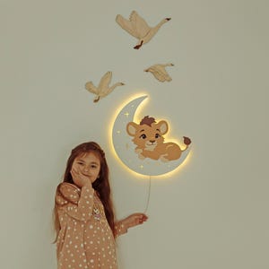 Lion Night Light for Kids - Custom Name Night Light - Animal LED Night Lamp - Baby Night Light - Nursery Decor - Gifts for Kids