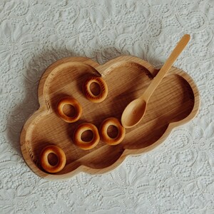 Plate Wooden Cloud – Eco-Friendly Toddler Dish, Baby Shower Gift, Personalized Kids Plate, Natural Wood Tableware