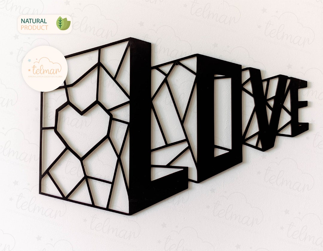 Wooden Wall Art LOVE Wall Decorations Modern Wall Decor Etsy