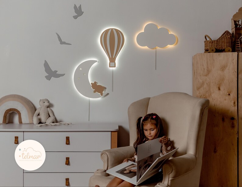 Led Night Light, Cloud Nursery Wall Light, Cloud Light, Cloud Night Light, Baby Room Decor, Christmas Gift, Baby Night Light, Gift For Kids image 6