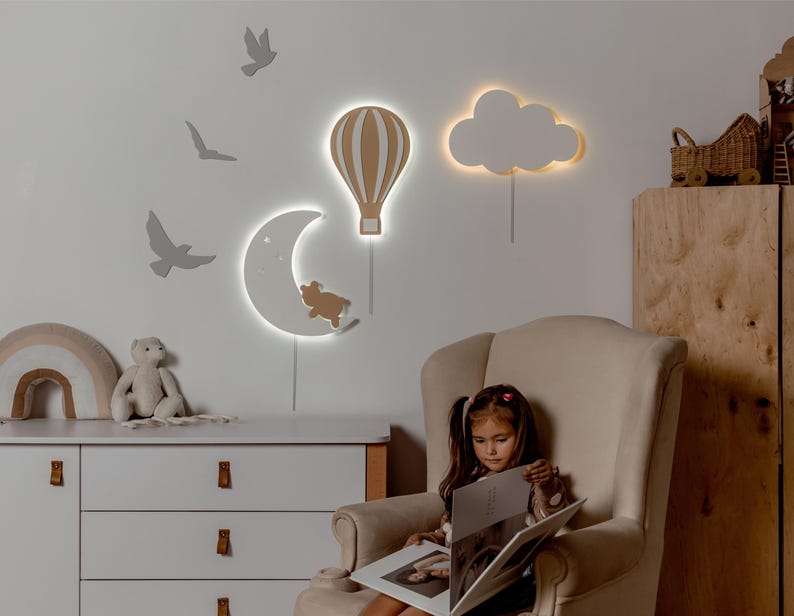 Led Night Light, Cloud Nursery Wall Light, Cloud Light, Cloud Night Light, Baby Room Decor, Christmas Gift, Baby Night Light, Gift For Kids image 1