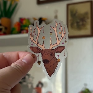 Yule Deer Waterproof Sticker