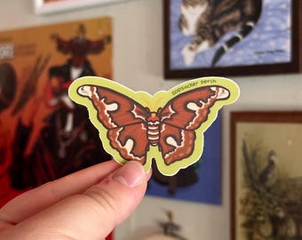 Atlas Moth Waterproof Sticker