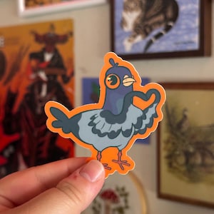 Sticker imperméable pigeon mignon
