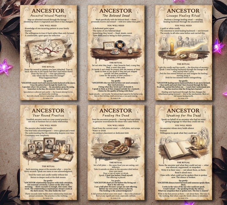 Ancestor Magic Advanced Spell Cards - Printable Ancestral Ritual Deck ...
