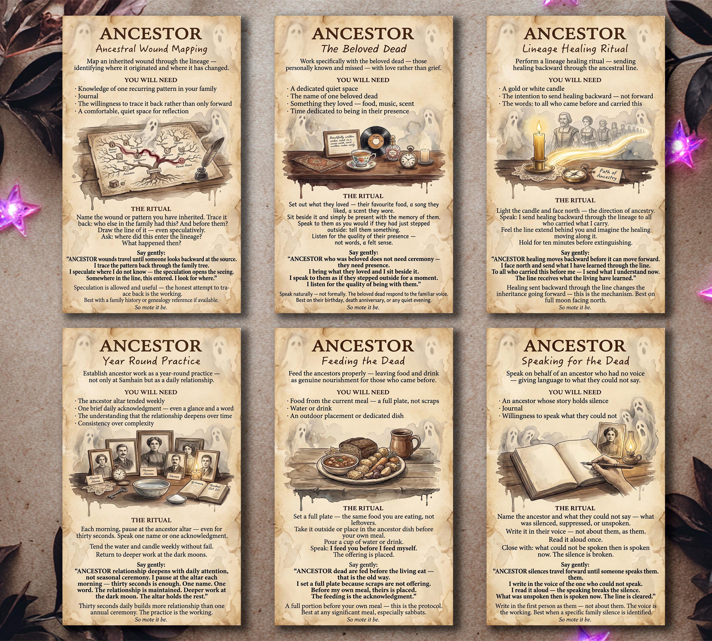 Ancestor Magic Advanced Spell Cards - Printable Ancestral Ritual Deck ...